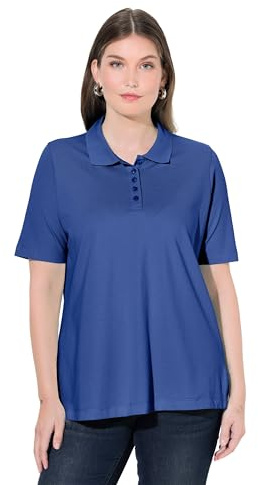 Ulla Popken Damen Poloshirt, Längere Knopfleiste, Polokragen, Halbarm T-Shirt (1er Pack)