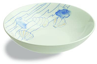 Tognana Round Pearl Shells - Plato Hondo para Pasta (29 cm), diseño con Conchas de mar