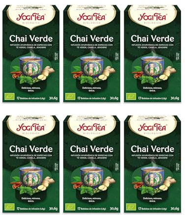 (6 PACK) - Yogi Tea - Green Chai | 17 Bag | 6 PACK BUNDLE