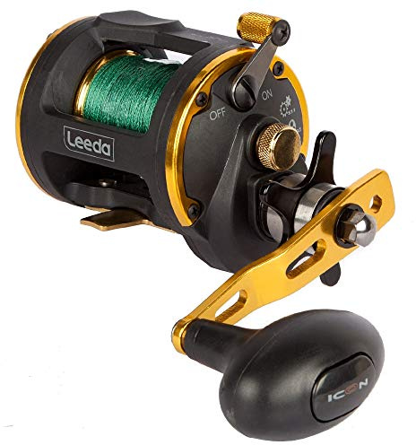 leeda icon m30 multiplier boat reel with braid