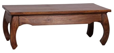 FineBuy Couchtisch Massiv-Holz 110 cm breit Wohnzimmer-Tisch Design dunkel-braun Landhaus-Stil Beistelltisch