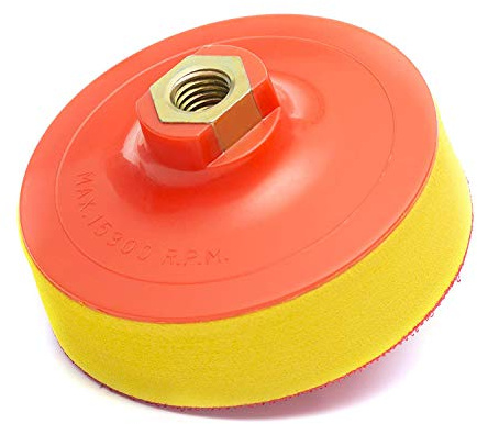 Glass Polish 4 inch (100mm) Buffing Backing Pad for Rotary Polishing Machines with M14x2 Thread and Hook and Loop Fastener - GP12631