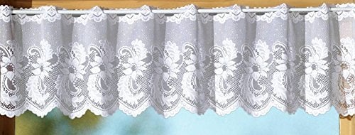 heimtexland Gardine Scheibengardine mit handgebogter Blumen Bordüre aus edlem Jacquard - HxB 30x145cm - Ökotex …auspacken, aufhängen, fertig! Vorhang Typ72
