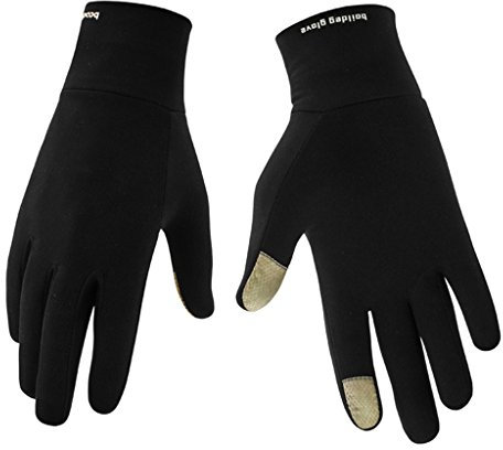 BOODUN Leichte Sporthandschuhe Laufhandschuhe WARM UP Running Handschuhe Unisex Sport Handschuhe Slim Walking Handschuhe für Damen und Herren mit Touchscreen-Funktion - Schwarz - L/XL
