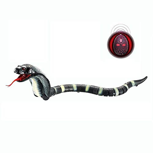 DesignerBox Realistic RC Snake, 17 Upgraded Long Rechargeable Remote Control RC Snake Cobra Toy for Kids Birthday Party Gift Play (Black)