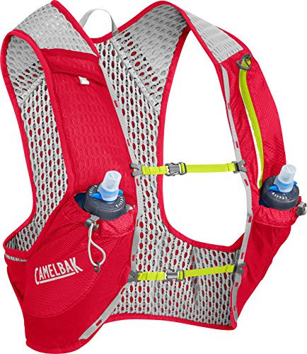 CamelBak Unisex – Erwachsene Nano Vest Trinkrucksack, Crimson Red/Lime Punch, S