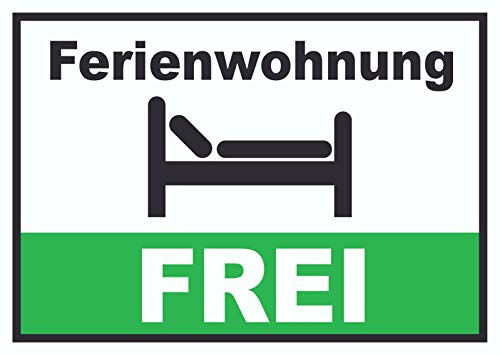 HB-Druck Ferienwohnung FREI Schild A5 (148x210mm)