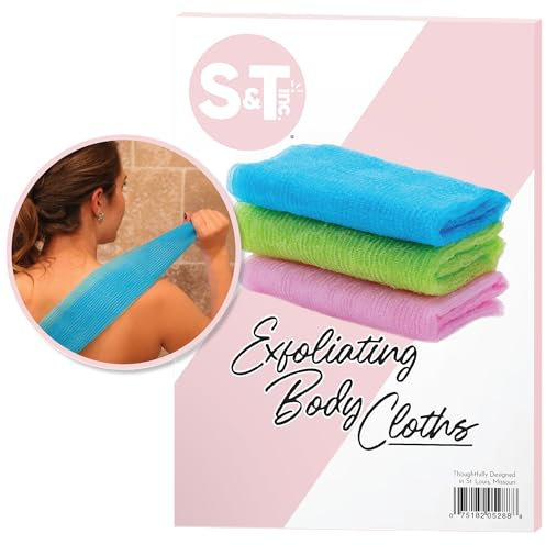 ST Lingettes exfoliantes pour le corps coloris assortis 3 Pack