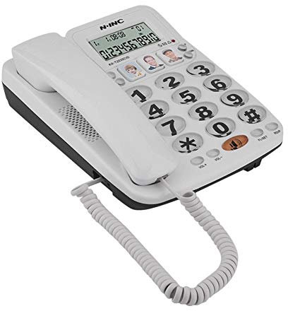 Schnurgebundenes Telefon mit Freisprecheinrichtung,Festnetztelefon für Privatanwender/Büro mit Zwei Leitungen/Anruferkennung/klarer Geräusche/Wahlwiederholung