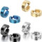 JewelryWe Schmuck 4 Paar Creolen Edelstahl ohne Loch Fake Ohrstecker Ohrclips Klappcreolen Huggie 4mm, Silber Schwarz Gold Blau