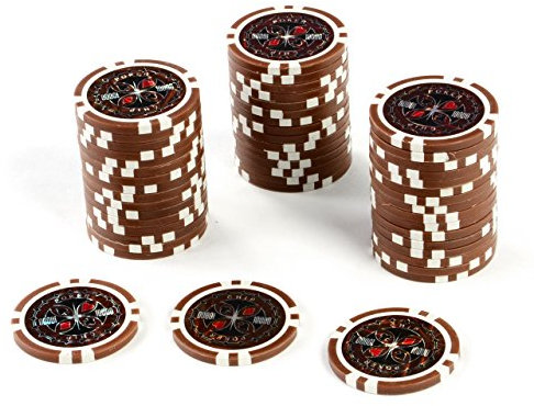 50 Poker-Chips Laser-Chips Metallkern 12g Poker Texas Hold`em Black Jack Roulette reflektierend Tokens Jetons Casino 1 Rolle Wert 1-10000 wählbar (Wert 10000)