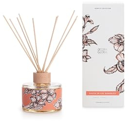 DECORAGLOBA - Duftdiffusor mit Rattanstäbchen für Räume 250 ml - Orange, Jasmin und Rose Duft - Blumiger Zitrusduft