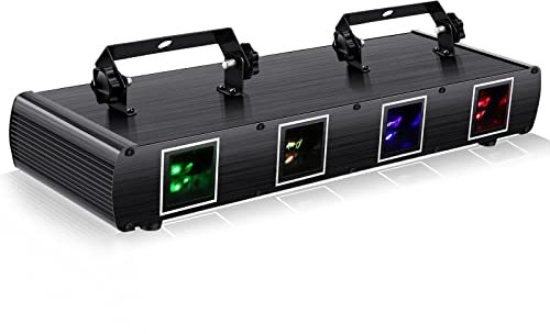 Disco Lights, UKing 4 Lens RGBY Sound Activated DJ LED Party Lights Stage Sector Lighting Compatible with DMX512 Controller for Birthday DJ Dance Party Show