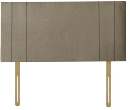 RIO Padded Lined Divan Bed Headboard | Chenille Fabric Super King size Headboard for bed frames | Elegant design wooden material headboards for beds (Stone, 6ft Super King H-20inch)