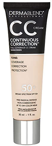 Dermablend Continuous Correction CC Cream - Broad Spectrum SPF 50+ Full Coverage Foundation - Makeup and Color Corrector with Up to 24-Hour Color Wear - Non-Comedogenic - Shade: 10N, 1 fl. oz.