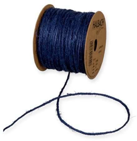 HALBACH Jutekordel Basic Juteband 2.0 mm breit 50.0 m lang 100 Jute Ganzjährig einsetzbar Dunkelblau