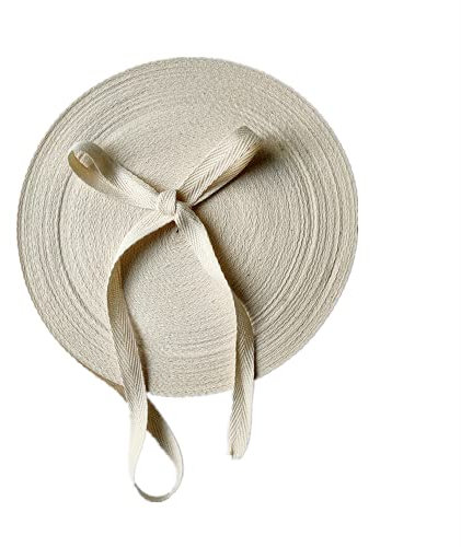 Xigule Baumwollband 12mm,50 Meter Köperband zum Nähen,DIY Handwerk,Geschenkverpackung, Bekleidungszubehör