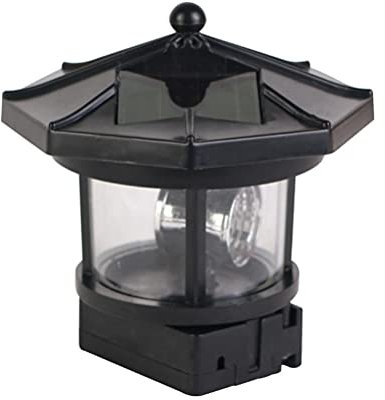 Yardwe LED Solar Powered Leuchtturm 360 Grad Rotierenden Lampe wasserdichte LED Solar Garten Lichter für Garten Hof Im Freien Pfostenkappen 9x9