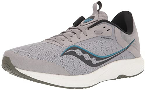 Saucony Men's Freedom 5 Running Shoe, Alloy/Topaz, 8