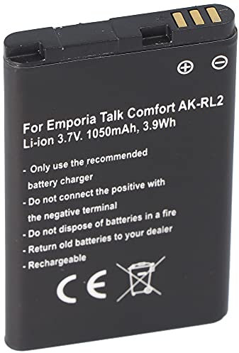 Handyakku Li-Ion 3,7V 1050mAh ersetzt Emporia V66_001, Abmessungen 53.4 x 33.8 x 5.6mm
