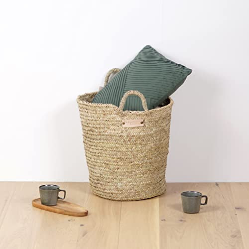 Bohome Living - Panier en Osier, Panier à linge en Paille, Panier de Rangement (M 50cm)