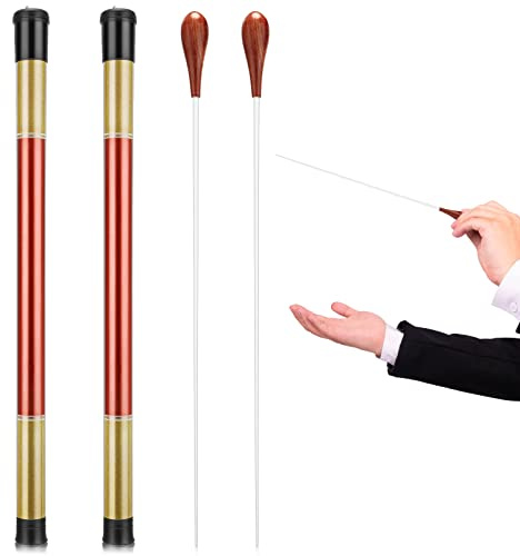 Yeshone 2 Pcs 15 Inch Music Conducting Baton with Case Conductor Baton Orchestra Rosewood Handle Music Conductor Batons Lightweight Choir Director Batons for Choral Concert(Purple)