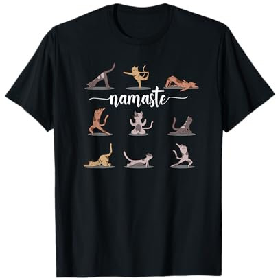 Namaste Katzen Yoga Lustige Katzen in Yoga Posen Yoga T-Shirt