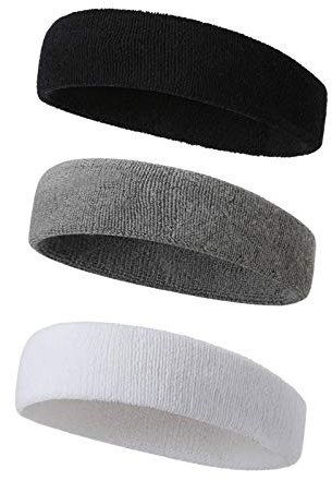 BOOMJIU Sport Stirnband Damen Herren Schweißbänder Kopf Stirn Frottee Kopfband Sport für Laufen Fahrrad Joggen Tennis Fußball