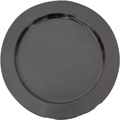 Stainless steel beaded charger plates, dinner plate chargers round server ware (9- Inch)