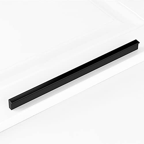 1 x Tiradores de Cocina Armarios Negro de Muebles,Barra L Tiradores Muebles para Cajones Manijas de Barra,Tirador de Armario de Barra Moderno,para Armario,Baño Decorar (Largo Total 500mm)