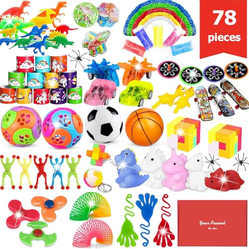 78 Pcs Party Gefälligkeiten für Kinder 6-8 8-12, Geburtstagsgeschenke Spielzeug, Schatztruhe Spielzeug, Karneval Preise, Kinder Klassenzimmer Belohnungen, Strumpf Sachen, Goodie Bag Artikel für Kinder