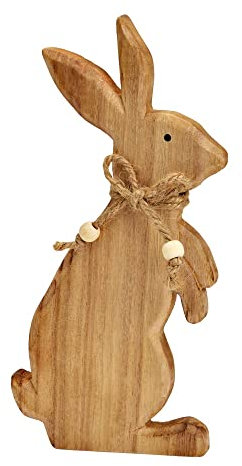 matches21 Standsicherer Osterhase Deko Hase Holz Dekofigur Hasenfigur Osterdeko Ostern Frühlingsdeko Natur 10x22x2 cm