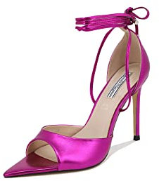 QUEEN HELENA Scarpe con Tacco Alto a Spillo Eleganti con Lacci Donna (Viola, Numeric_37)