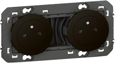 prise de courant - 2 x 2p+t - précâblées - noir - legrand dooxie 600532