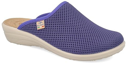 Fly Flot | Fresh Woman, Pantofole Donna Traspiranti, Ciabatta con Tomaia in Rete Elastica, Sottopiede imbottito in Pelle Antishock, Viola, 37