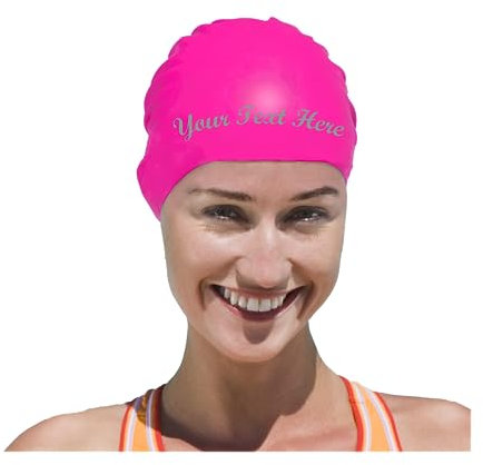 Dinikally Cuffia da nuoto personalizzata con nome inciso per adulti