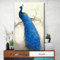 KDXAOBEI Blauer Pfau, Leinwand-Wandkunst, Poster und Drucke, große Pfauentiere, Wandbilder für Wohnzimmer, moderne Dekoration, 30 x 40 cm (12 x 16 Zoll), ohne Rahmen