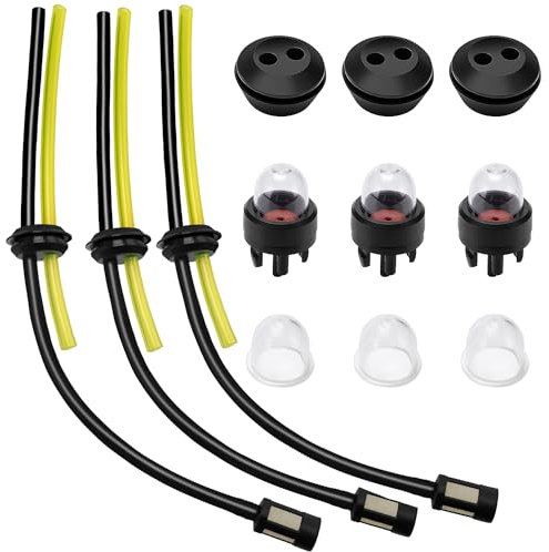 VooGenzek 3 Stück Universal Benzinfilter Kit, Benzinschlauch Dichtung, Universal Kraftstoffleitung, Primer Bulb, Gummitülle Dichtung, für Freischneider, Trimmer, Mower, Heckenschere