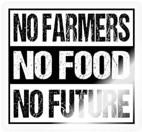 Spreadshirt Bauernproteste No Farmers No Future Streik Sticker Aufkleber, 10 x 10 cm, Transparent glänzend