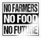 Spreadshirt Bauernproteste No Farmers No Future Streik Sticker, max. 10x10 cm, 10 x 10 cm, Transparent glänzend