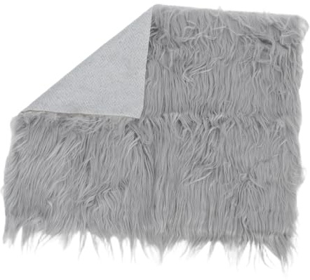 WOFASHPURET Light Grey Newborn Photography Mat Fluffy Fur Quilt for Photo Props for Photography Sessions
