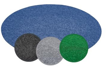 andiamo Kunstrasenteppich Field mit Noppen - Kunstrasen Outdoor zur Verwendung als Balkon Bodenbelag oder Poolteppich - witterungsbeständig Anthrazit 350 cm Rund Blau