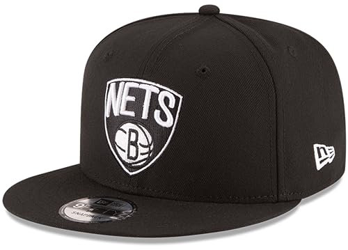 New Era NBA 9FIFTY Schwarz Weiß Verstellbare Snapback Hat Cap Einheitsgröße, Brooklyn Netze, Einheitsgröße