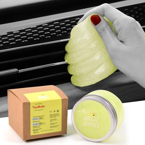ToysButty Gel Kit Nettoyage Voiture, Slime Nettoyant Voiture Intérieur Parfumé Citron, Accessoire Voiture, Nettoyeur Clavier Apple Laptop, Nettoyant Plastique et Event Aérations Universel