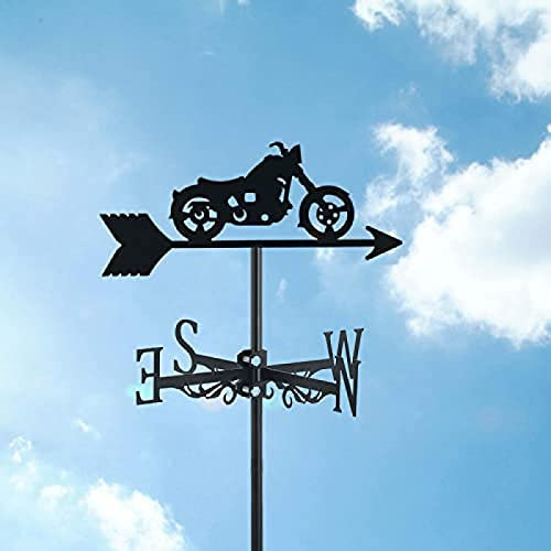 Wetterfahne, Motorrad-Ornament, für den Außenbereich, Edelstahl, Wetterfahne, Richtungsanzeiger für Bauernhof, Hof, Garten, Pavillon, Dekorationen, Motorrad ~ 2