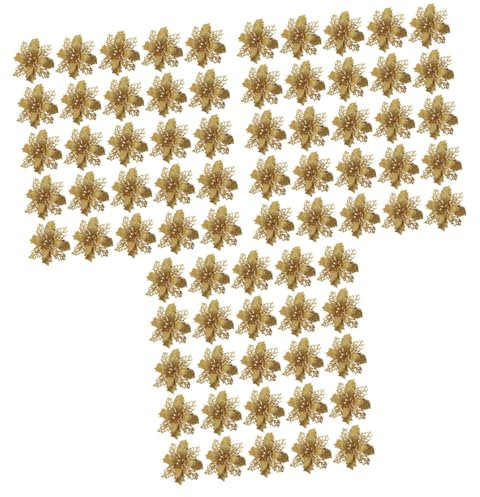 PRETYZOOM 60 STK Hohle künstliche Künstliches Blumendekor künstliche weihnachtsblume weihnachtsdeko künstliche blüten Christbaumschmuck Girlande Weihnachtsimitationsblume Plastik