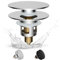 Hibbent Universaler Waschbeckenstöpsel (25-46mm), edeles Messing-Federkern-Druckventil,Pop-Up Abflusssieb Stöpsel für Waschbecken, Ersatz für Badewannen- und Küchensinkstopfen, Chrom