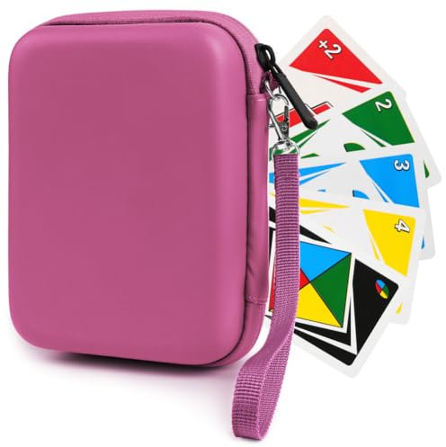Aolso Tragetasche für 400+ Sammelkarten, Praktische Spielkarten-Tasche für UNO, Schützt Karten vor Nässe und Staub UNO-Karte Tragetasche für 14cm x 10cm Karten(Lila)