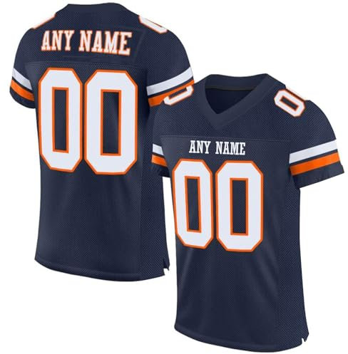 Personalisiert American-Football-Trikot Custom Football Jersey Personalized Stitched/Printed Team Name & Number Sports Uniform Men Women Youth Herren Sporthemden Schnelltrocknend Atmungsaktiv T-Shirt