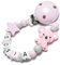 Personalisierte Baby Schnullerkette mit Namen – Verschiedene Modelle für Jungen und Mädchen, Perfektes Geschenk für Babys (pink, silikon, Koala)